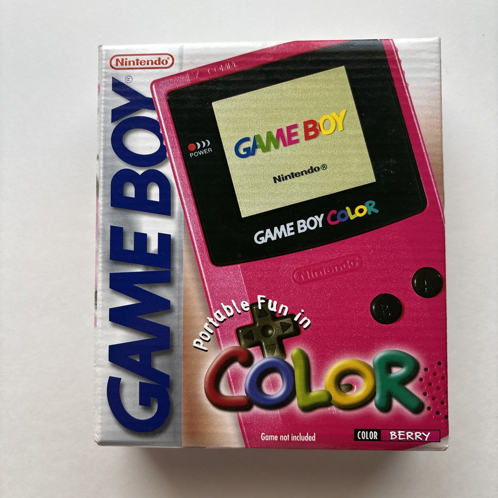 Vintage Nintendo Game Boy Color Berry & Dandelion Pink Yellow Box Only Manual