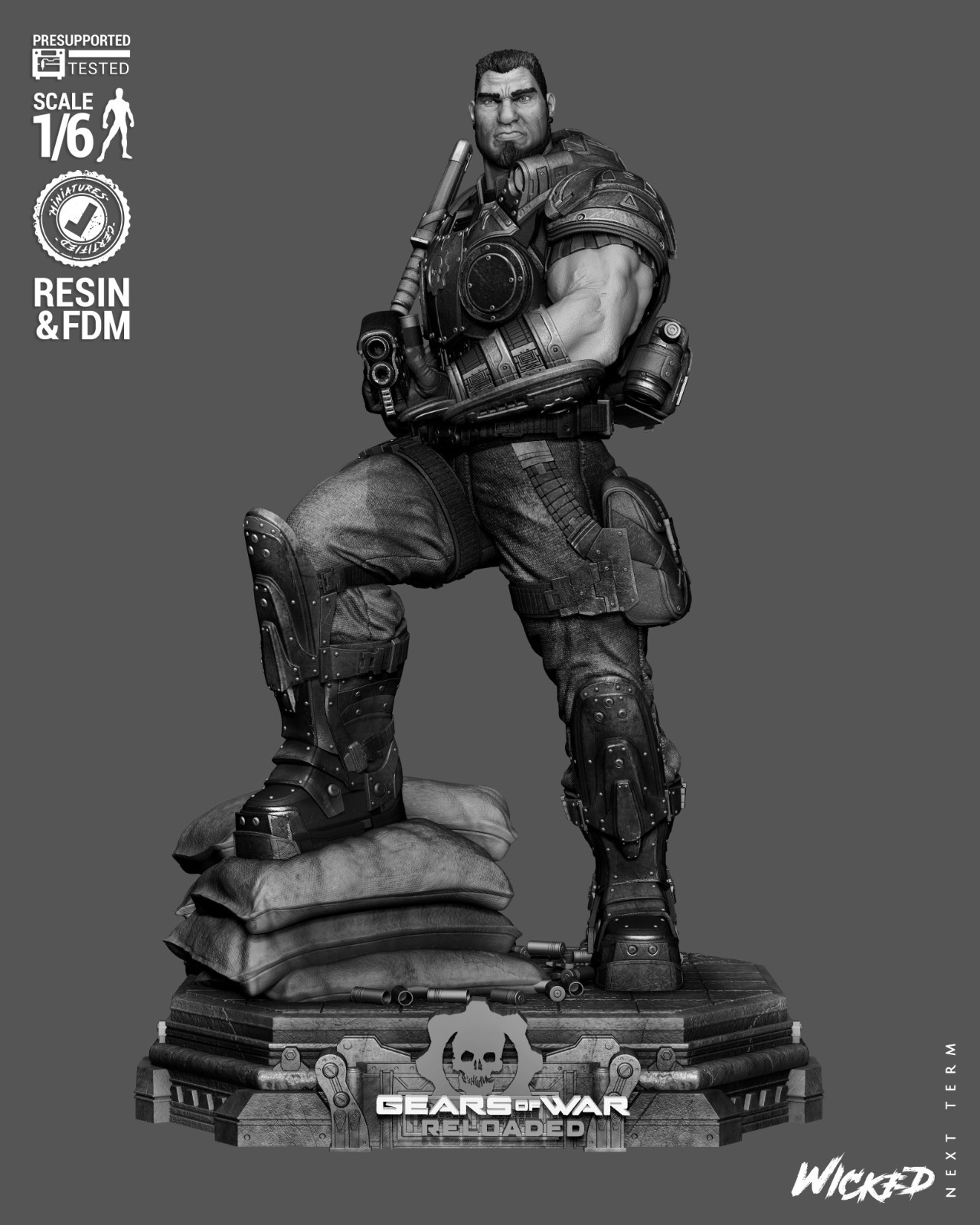 Gears of War Dom Resin Statue Non-Painted