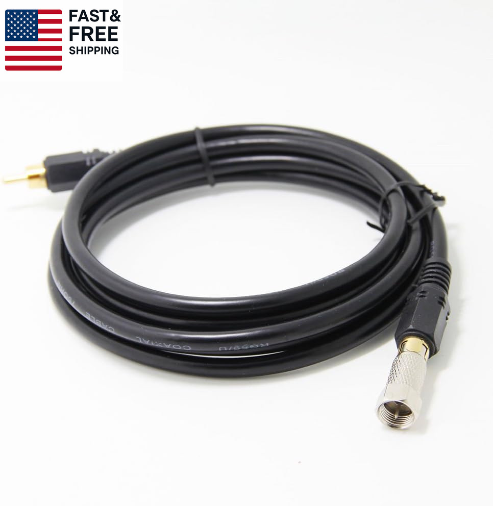 RCA Video Cable with RF TV Connector for Atari 2600 Jr 7800 Colecovision 6Ft