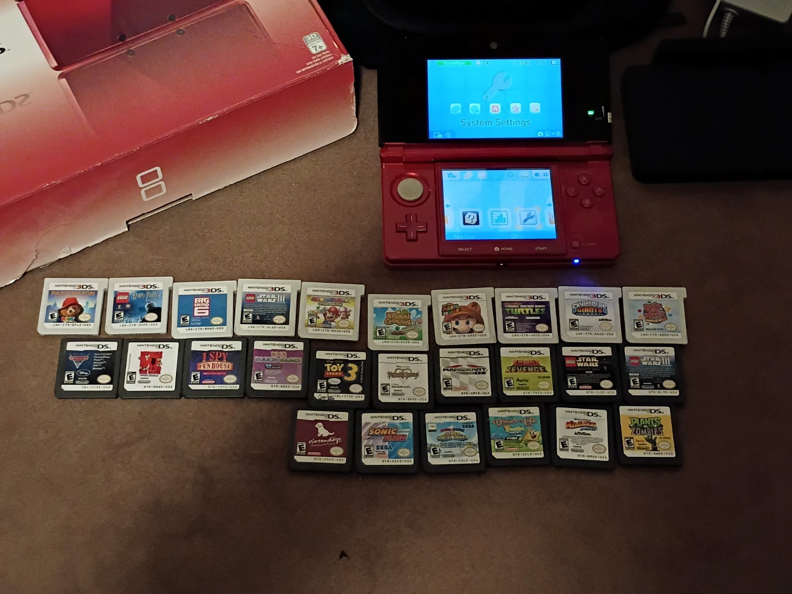 Nintendo 3DS Handheld System – Flame Red With 26 Games