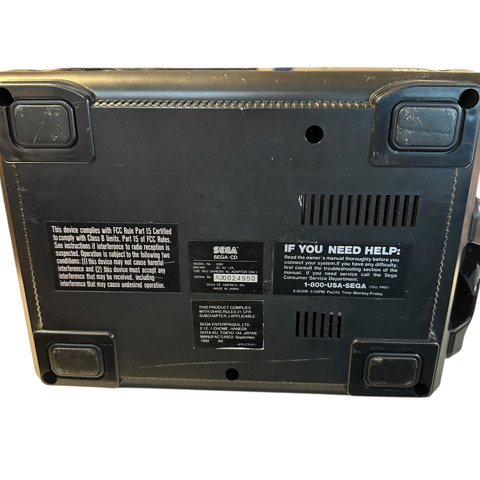 Sega Genesis Sega CD Model 1 With Autographs Model 1690 Untested