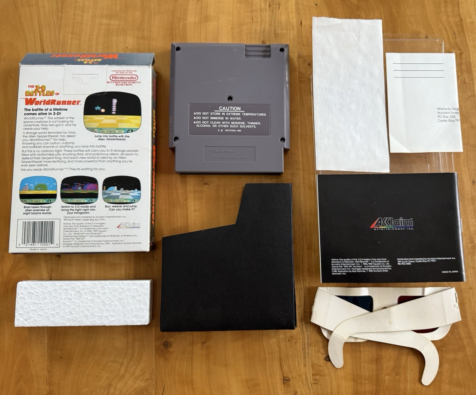3-D WorldRunner Complete in Box CIB Hangtab FIRST PRINT Nintendo NES 1987 RARE🔥