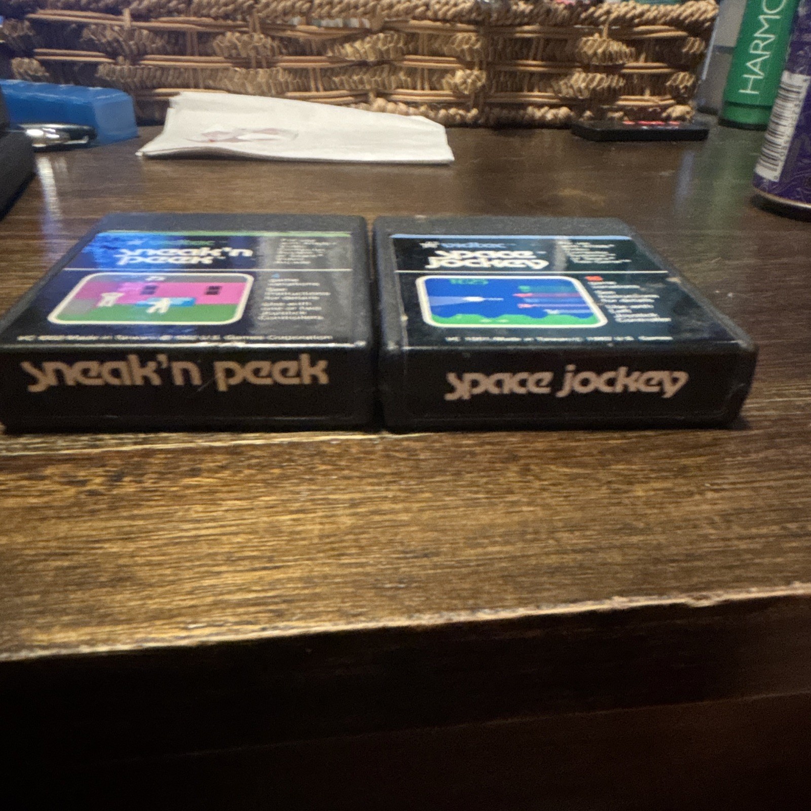 Vidtec Sneak ‘n Peek + Space Jockey Atari Video Game Cartridges Lot of 2
