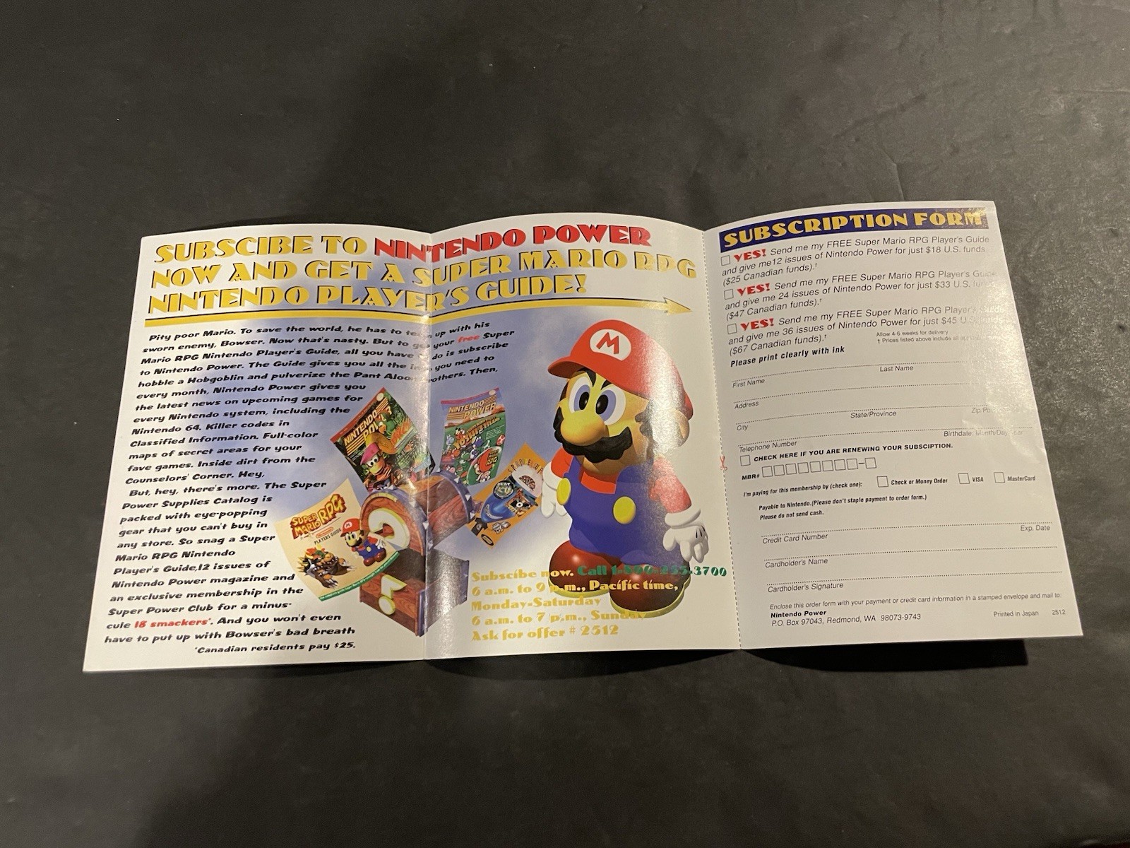 super mario rpg snes authentic Players guide offer Insert only