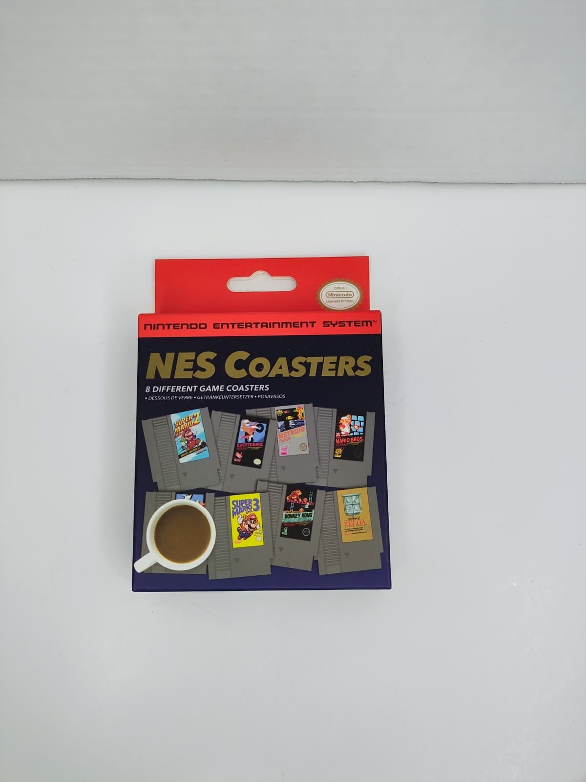 NES Nintendo Game Cartridge Coasters Set Of 8 Zelda Donkey Kong Super Mario NEW
