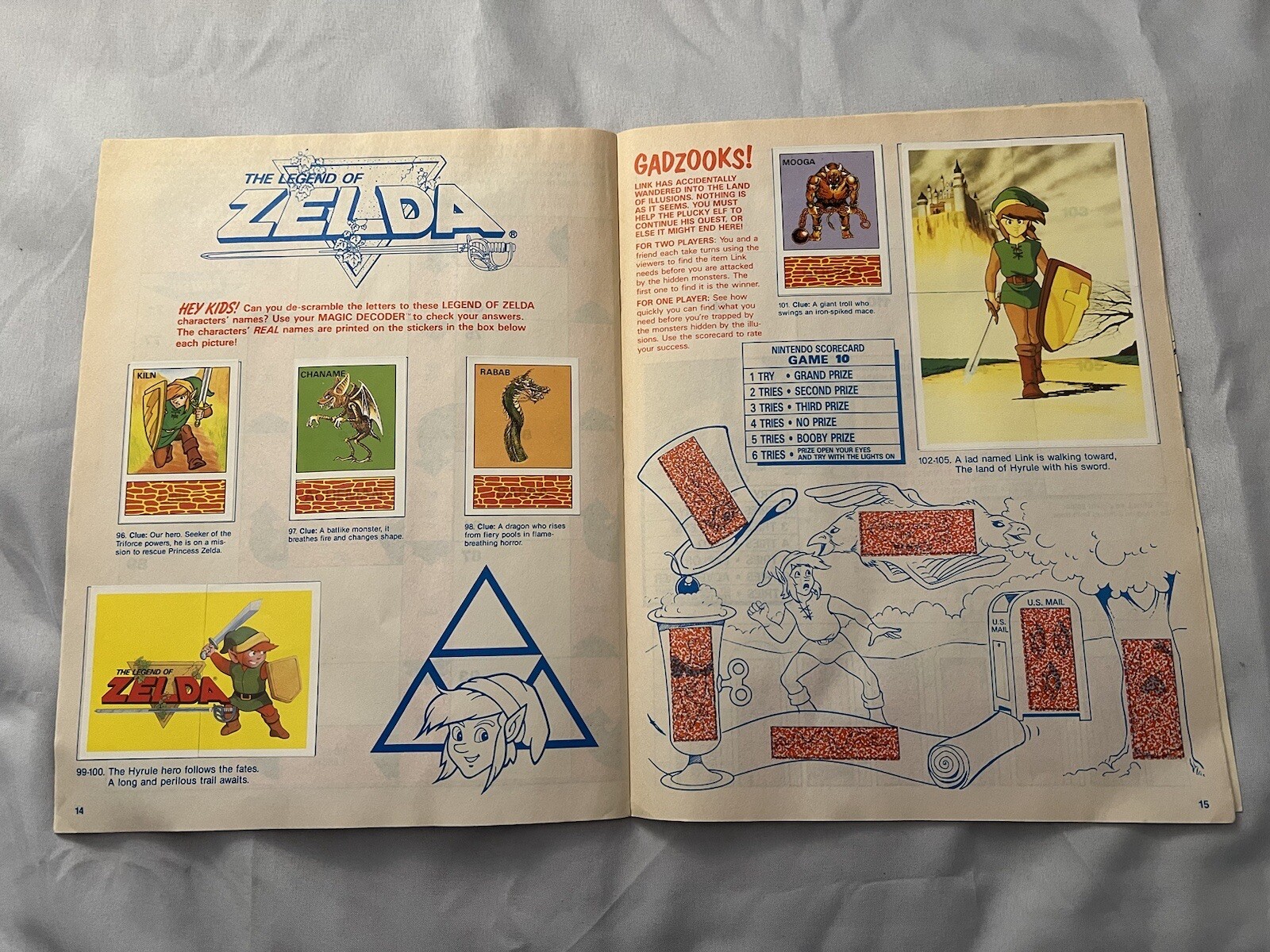 1989 Nintendo Sticker Box and Album Book – Diamond Complete Mario Link Zelda￼