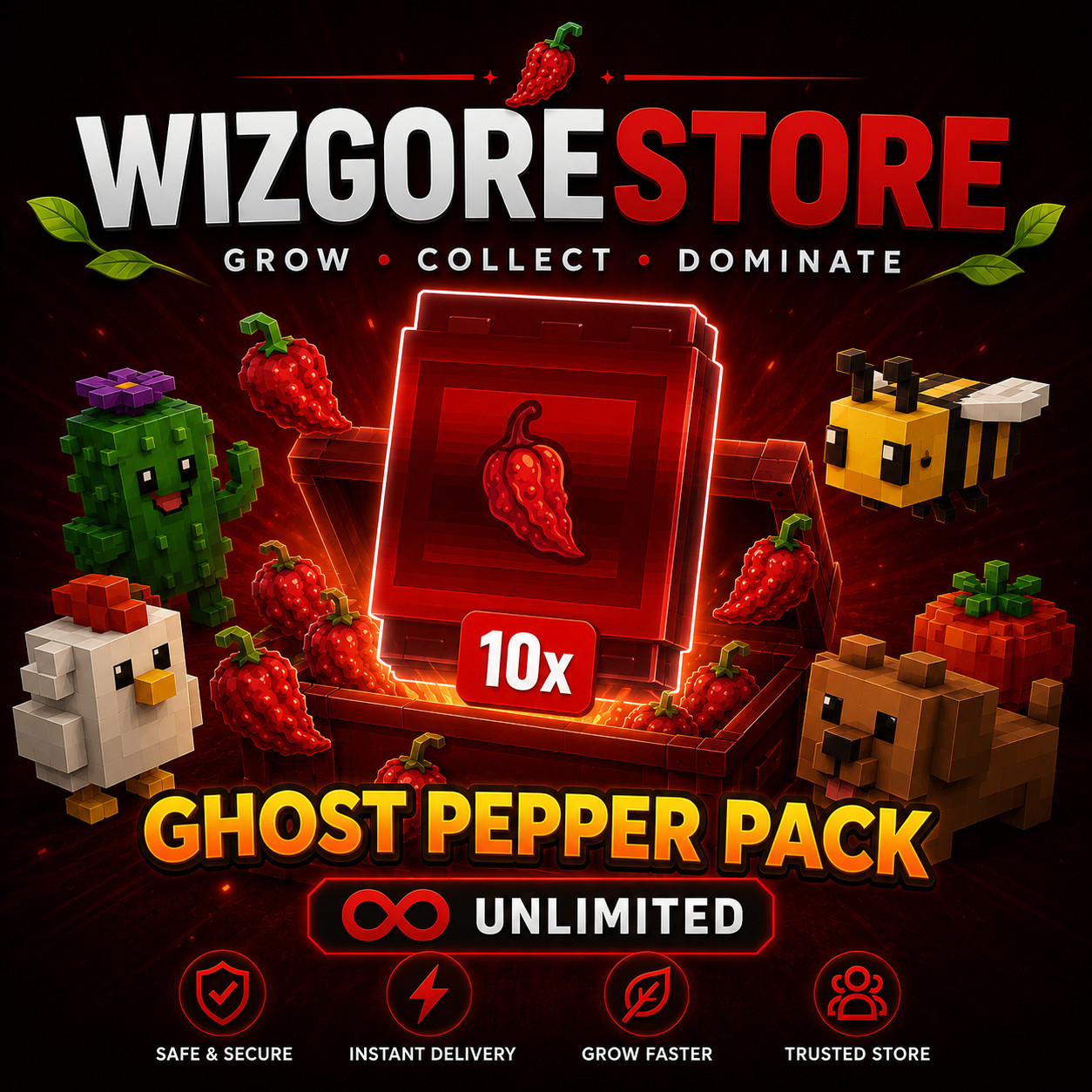 “🔥NEW 10X Ghost Pepper Pack 🔥 Fast Delivery | Trusted Seller | Wizgorestore”