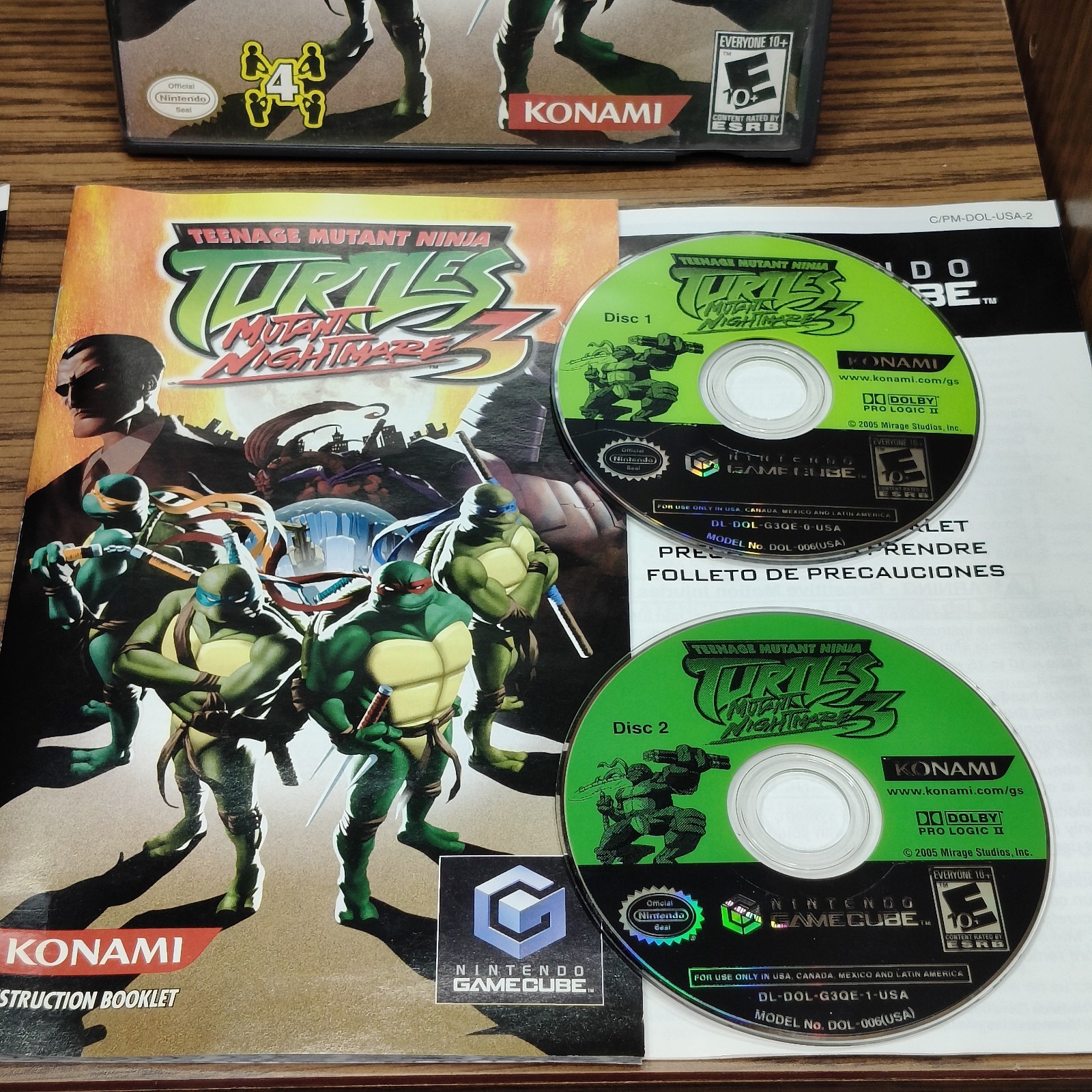 Teenage Mutant Ninja Turtles 2 & 3 BattleNexus Mutant Nightmare GameCube Bundle