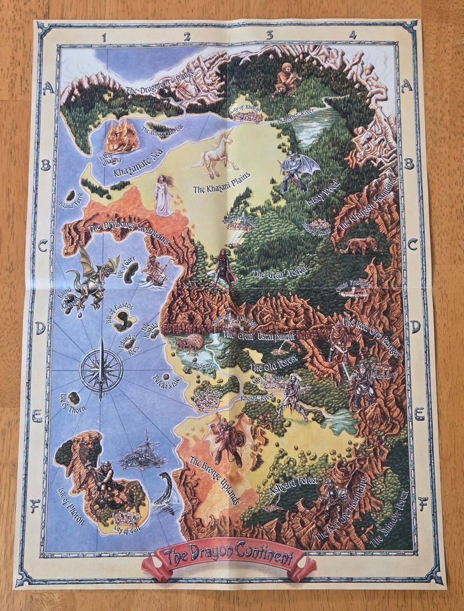 Tunnels Trolls Crusaders Khazan IBM PC Big Box Game 3.5″ Complete CIB 1990 Map