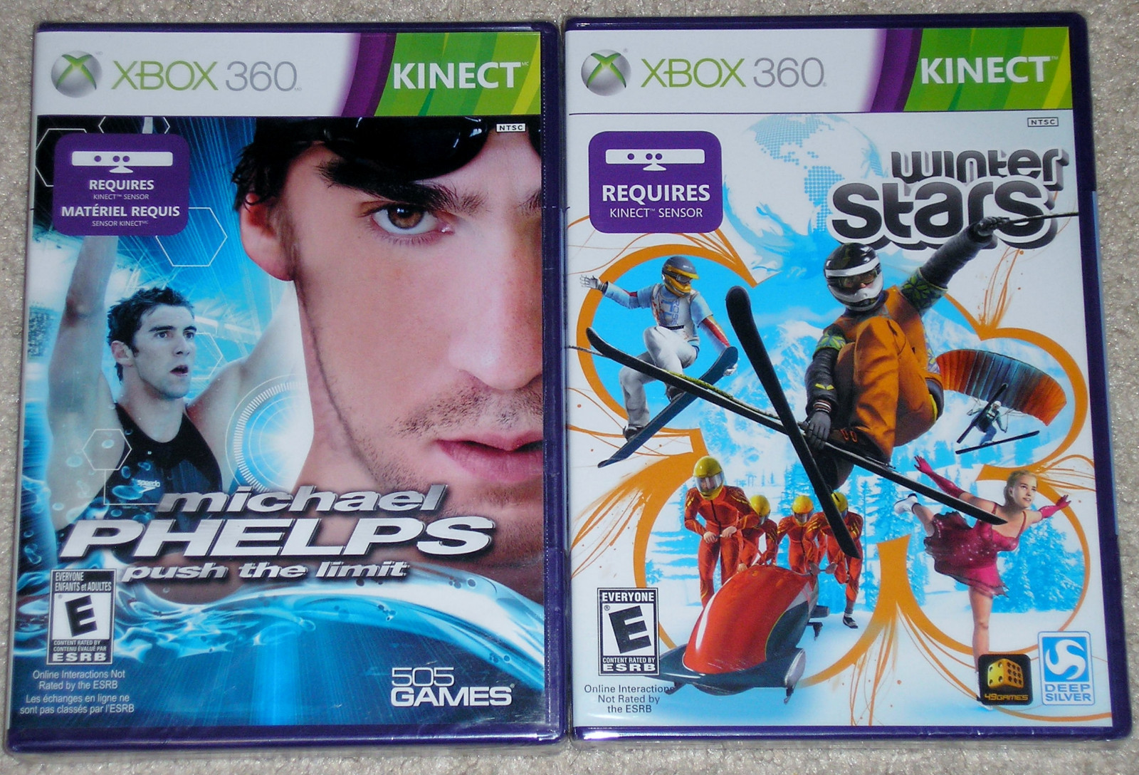 XBox 360 Game Lot – KINECT Michael Phelps Push the Limit & Winter Stars (New)