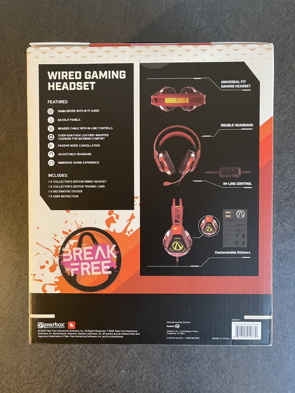 Borderlands Four 4 Wired Gaming Headset Deluxe Collector’s Edition