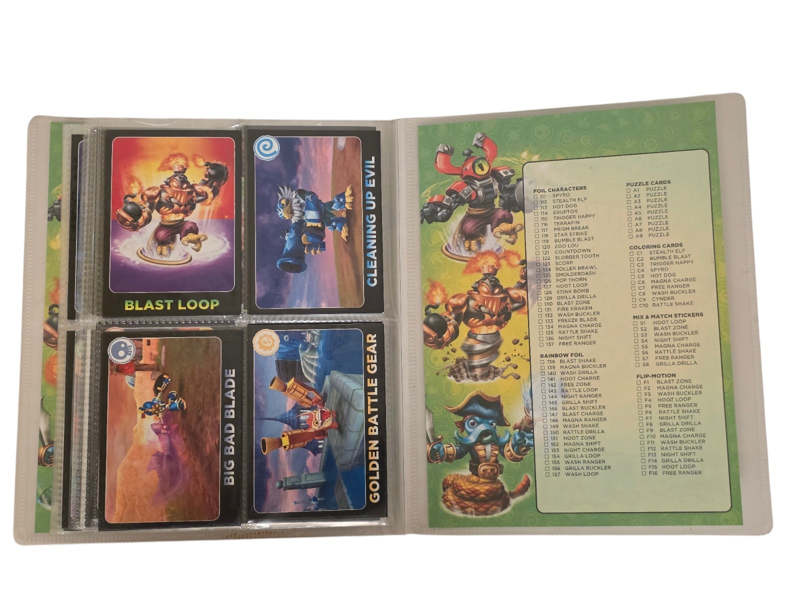 Skylanders SWAP FORCE Trading Card Album, with 109 Cards, FULL! 2012, 2013 Topps
