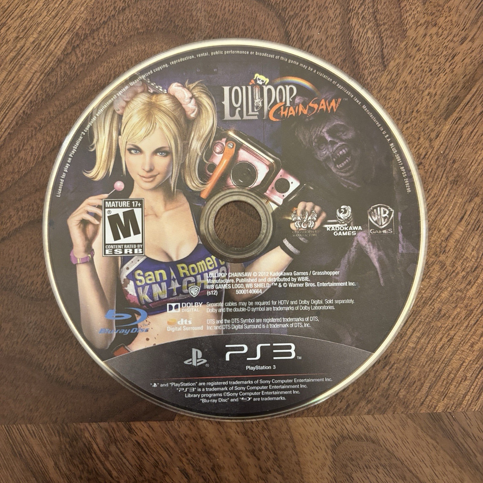 Lollipop Chainsaw (Sony PlayStation 3, 2012) PS3 CIB Complete Tested Authentic