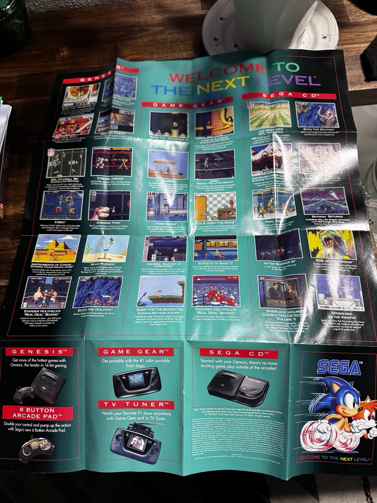 Jurassic Park Sega Genesis Welcome to the Next Level Poster Fold Out Insert 1992