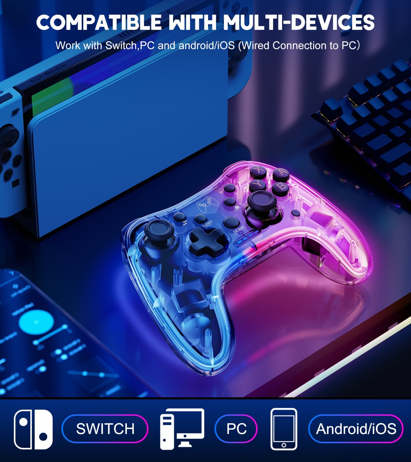 Wireless Pro For Nintendo Switch/Lite/OLED,Windows PC,iOS,Android Controller NEW