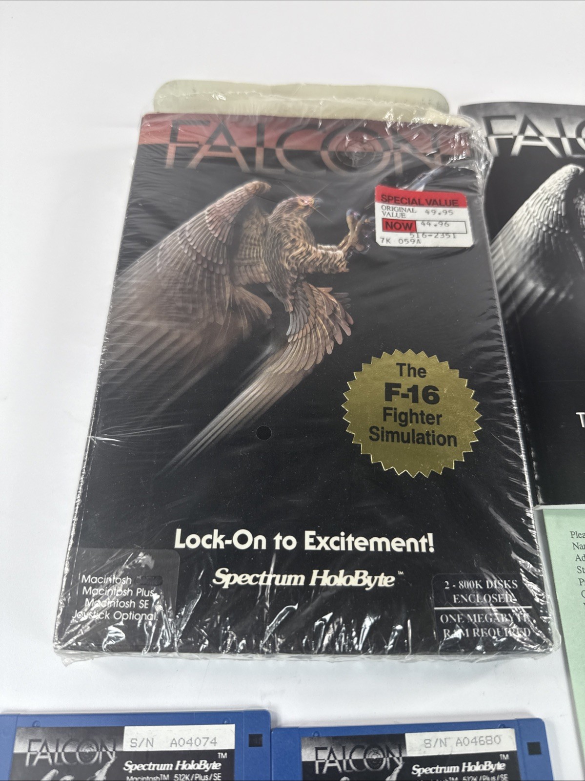 Falcon Flight Simulator Big Box Macintosh CIB By Spectrum Holobyte MINT COND