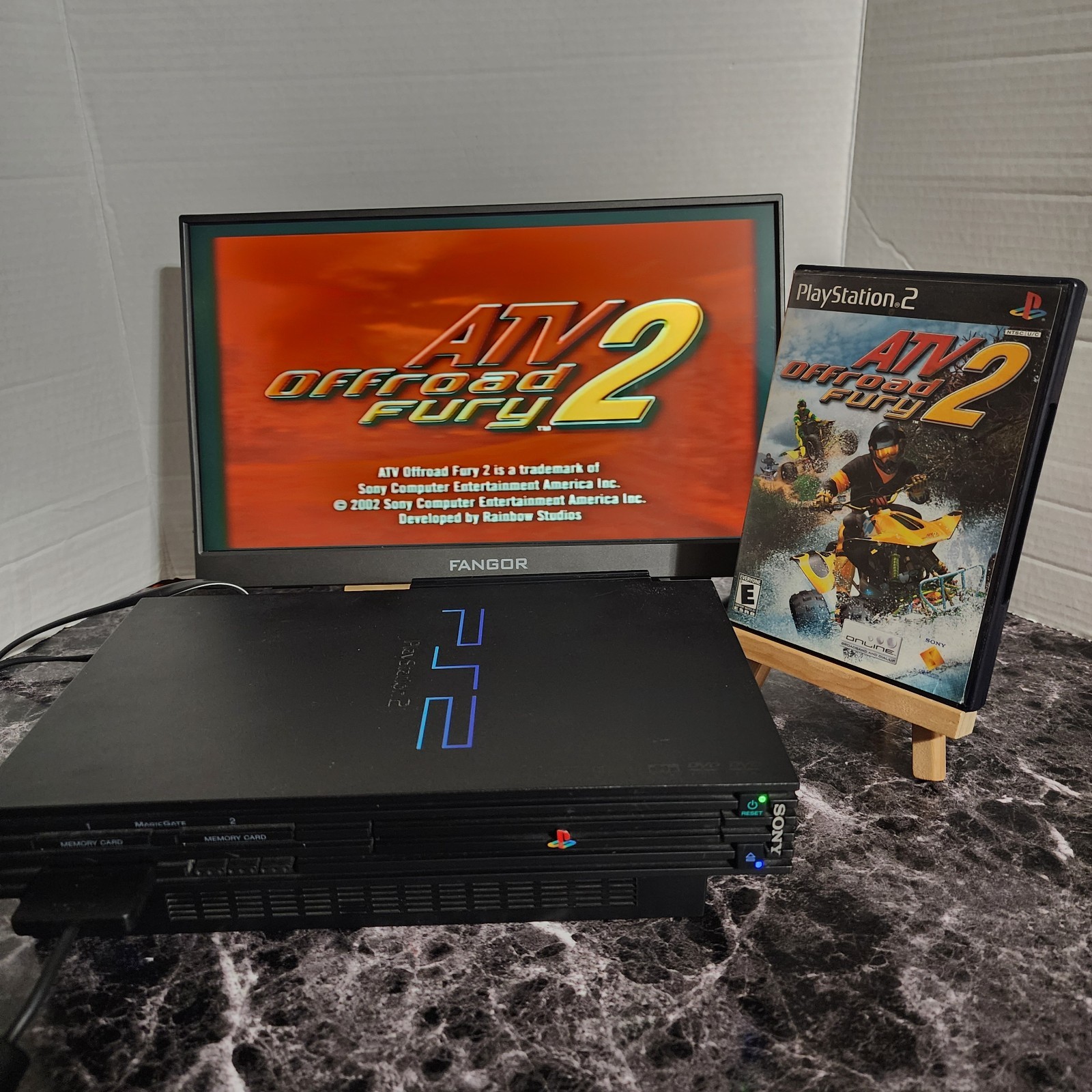 Sony PlayStation 2 PS2 Fat SCPH-39001/N Network Adapter OKAMI + 10 Games