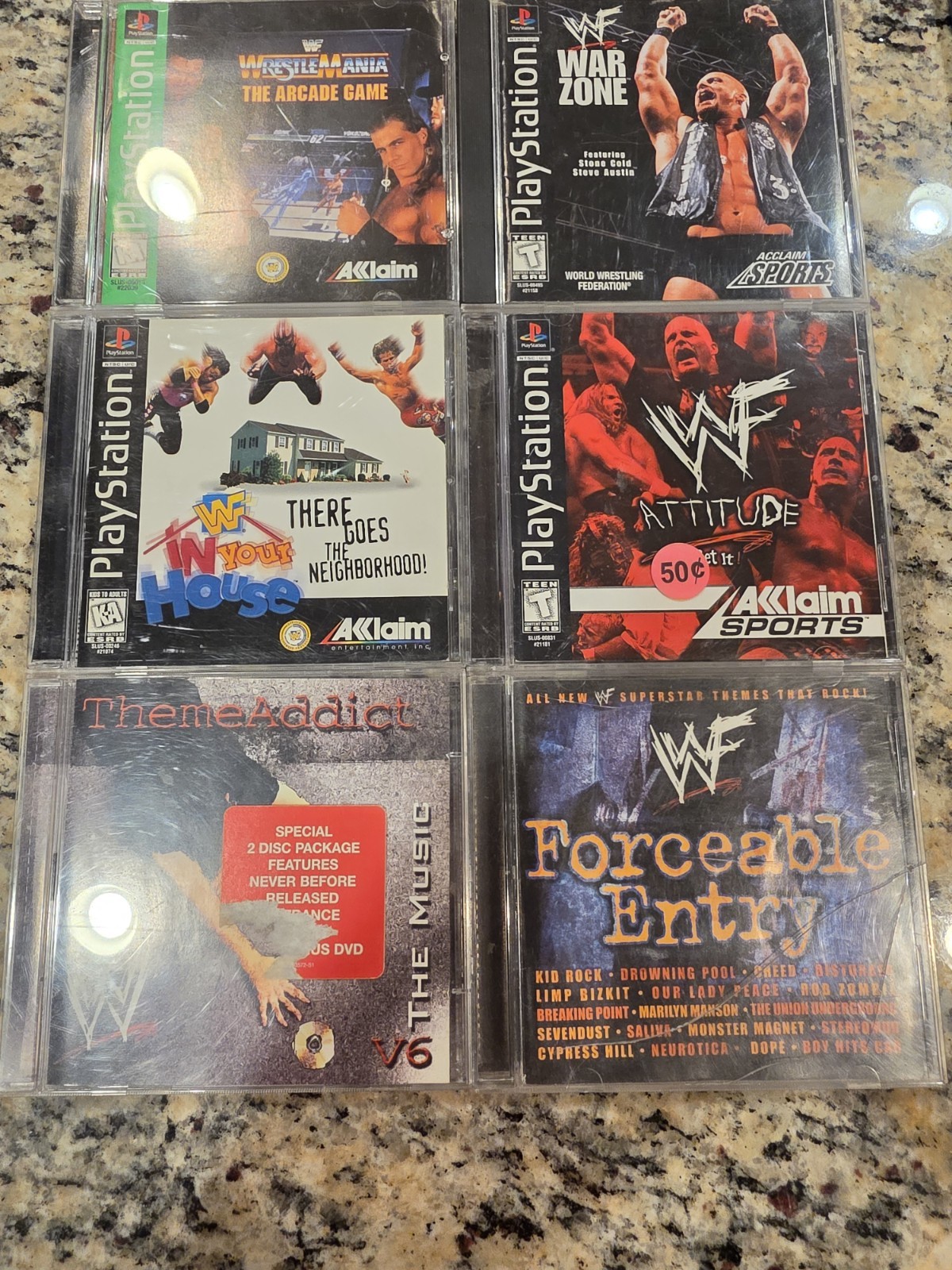 PlayStation WWF WrestleMania The Arcade Game War Zone Forceable Entry CD Used