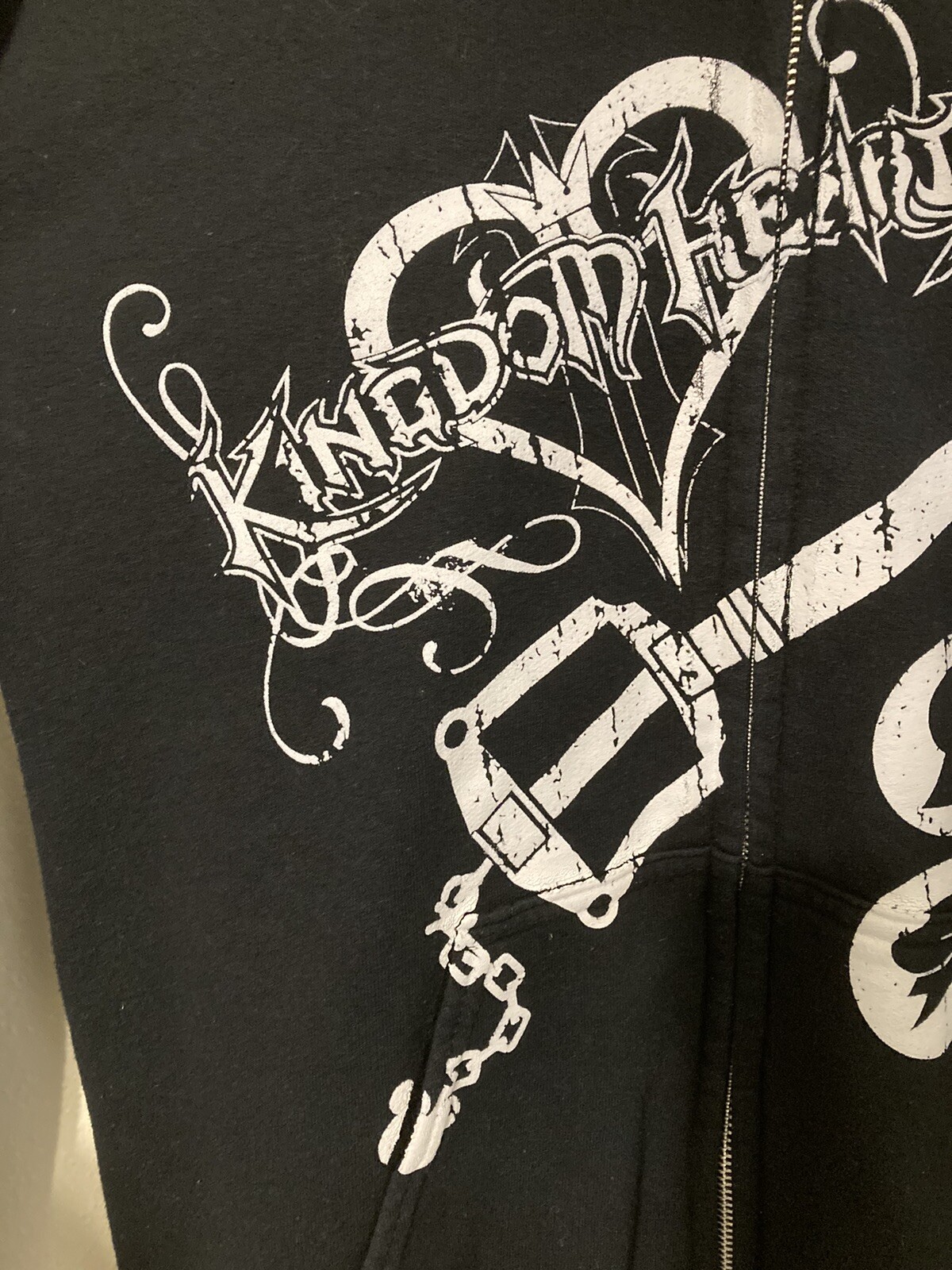 Kingdom Hearts Black and White Full Zipper Hoodie Jacket Mad Engine READ