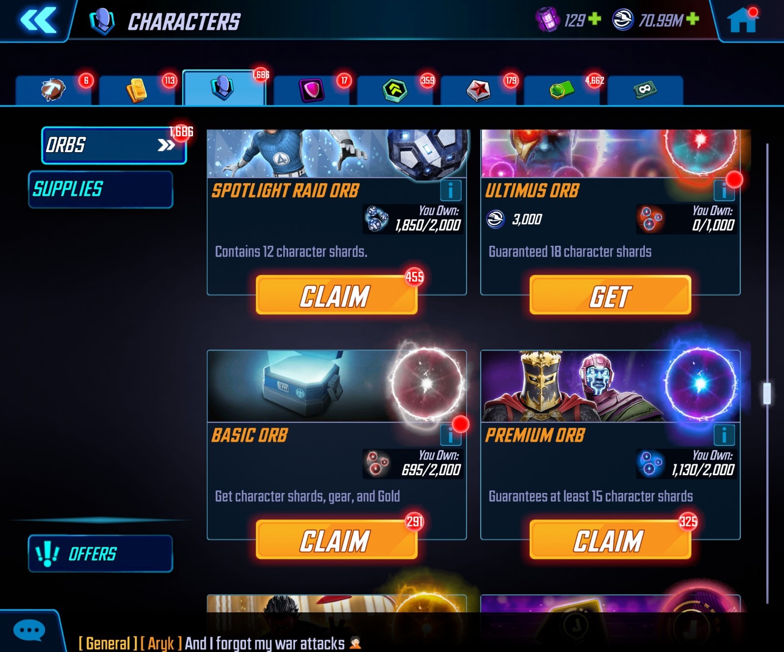 MARVEL STRIKE FORCE ACCOUNT – 292 Million Total Power, 9 Million Best Team