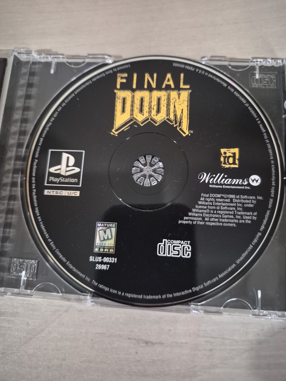 Final Doom (Sony PlayStation 1, 1996) PS1 Complete CIB with Manual Black Label M