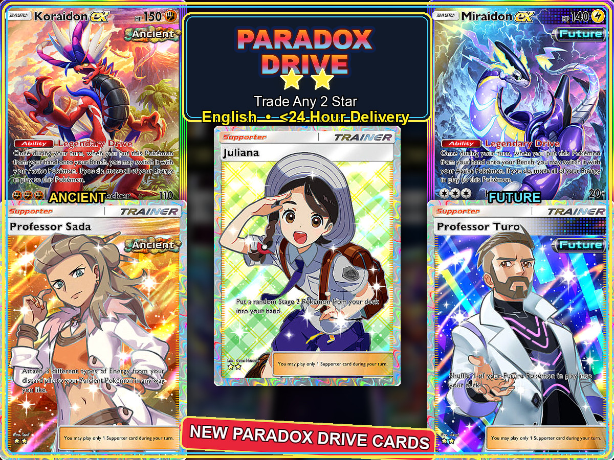 [Quick Trade] English Pokemon TCG Pocket – Trade Any 2 Star Rarity Card Full art