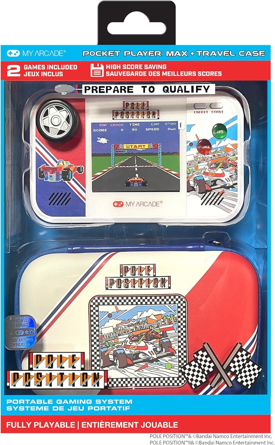 My Arcade Pole Position Pocket Player Max 2in1 Portable Video Game + Travel Case