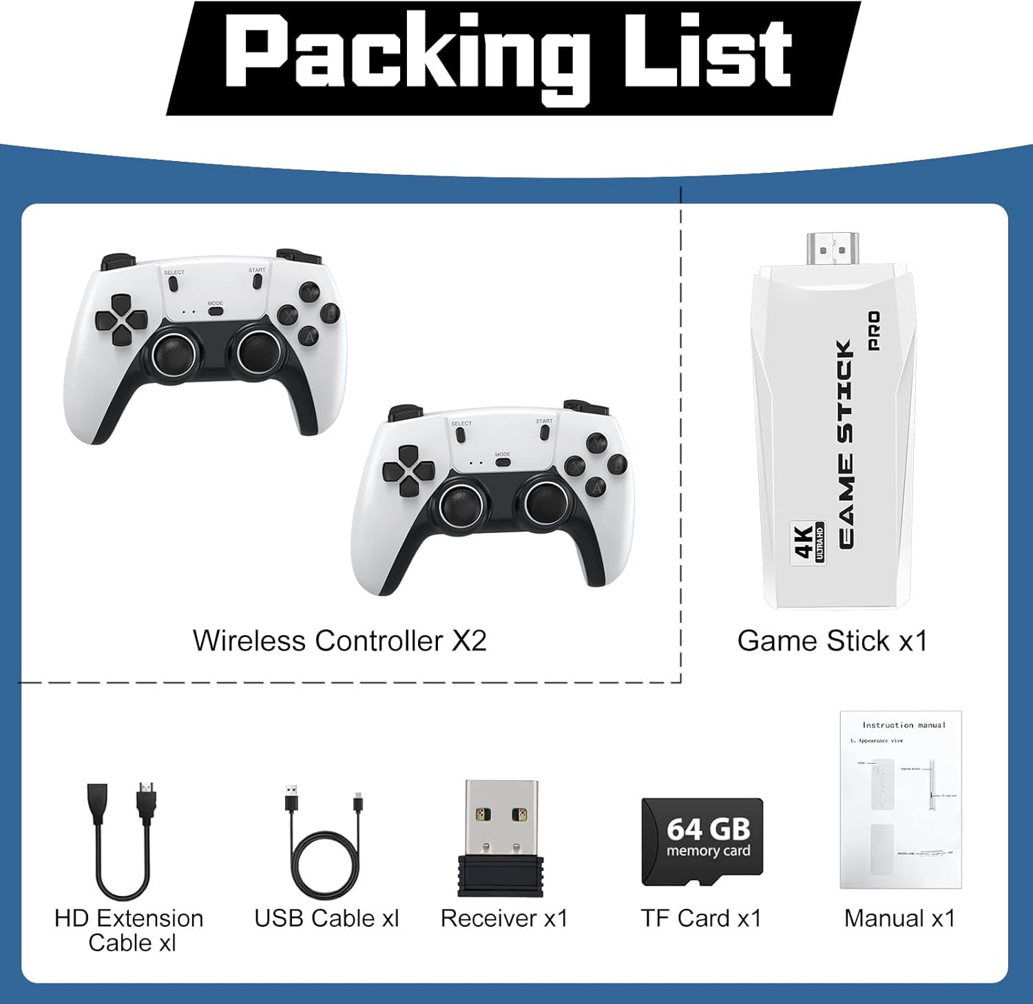 Retro Game Console with 20,000+ Games, 4K HDMI, and Wireless Controllers