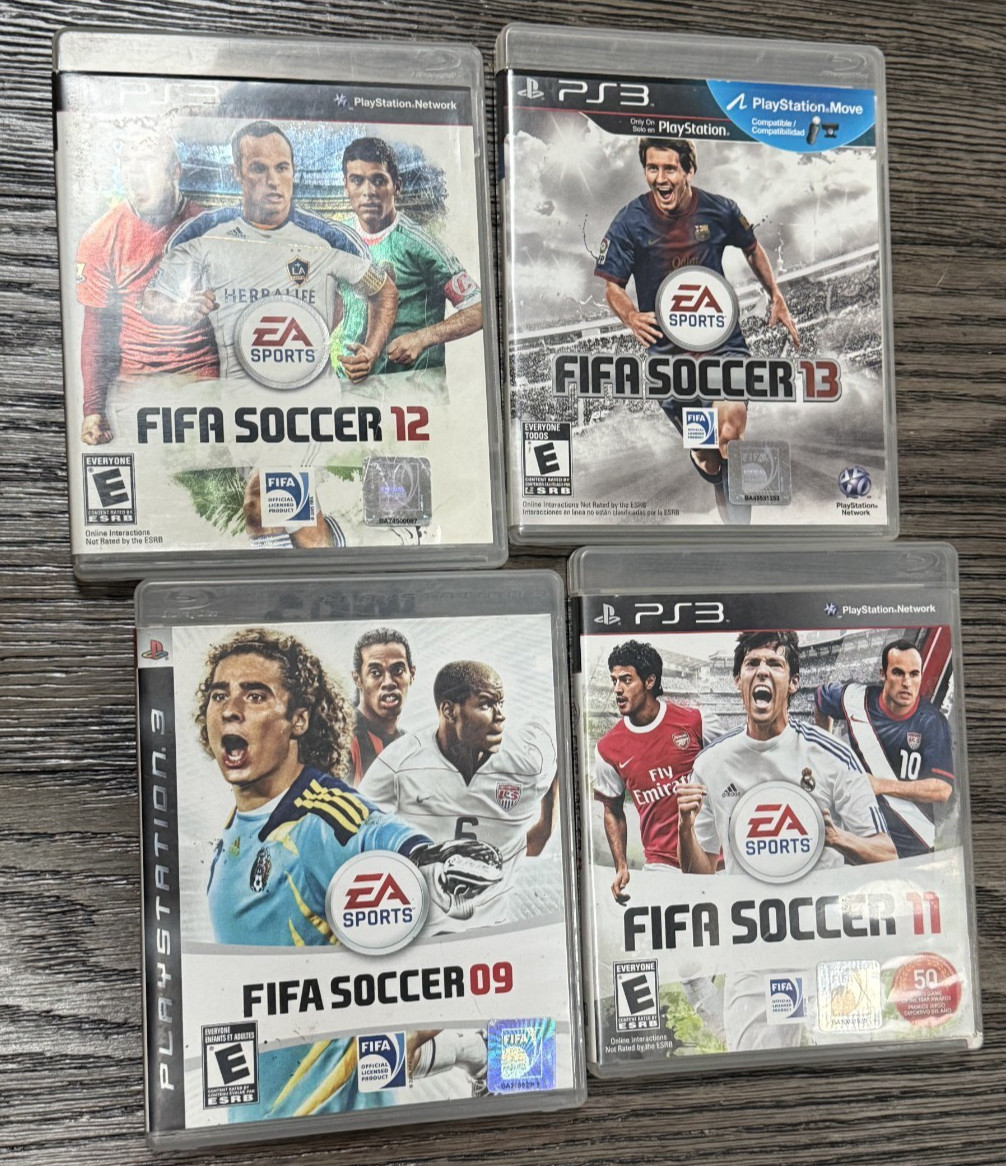 FIFA Soccer 9, 11,12, 13 – PS3 Game Lot (4) PlayStation 3 Tested WORKS