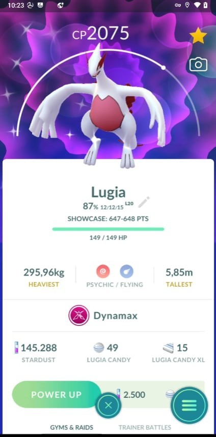✨ Shiny Dynamax Lugia ✨ P T C have 80.000 stardust – Description