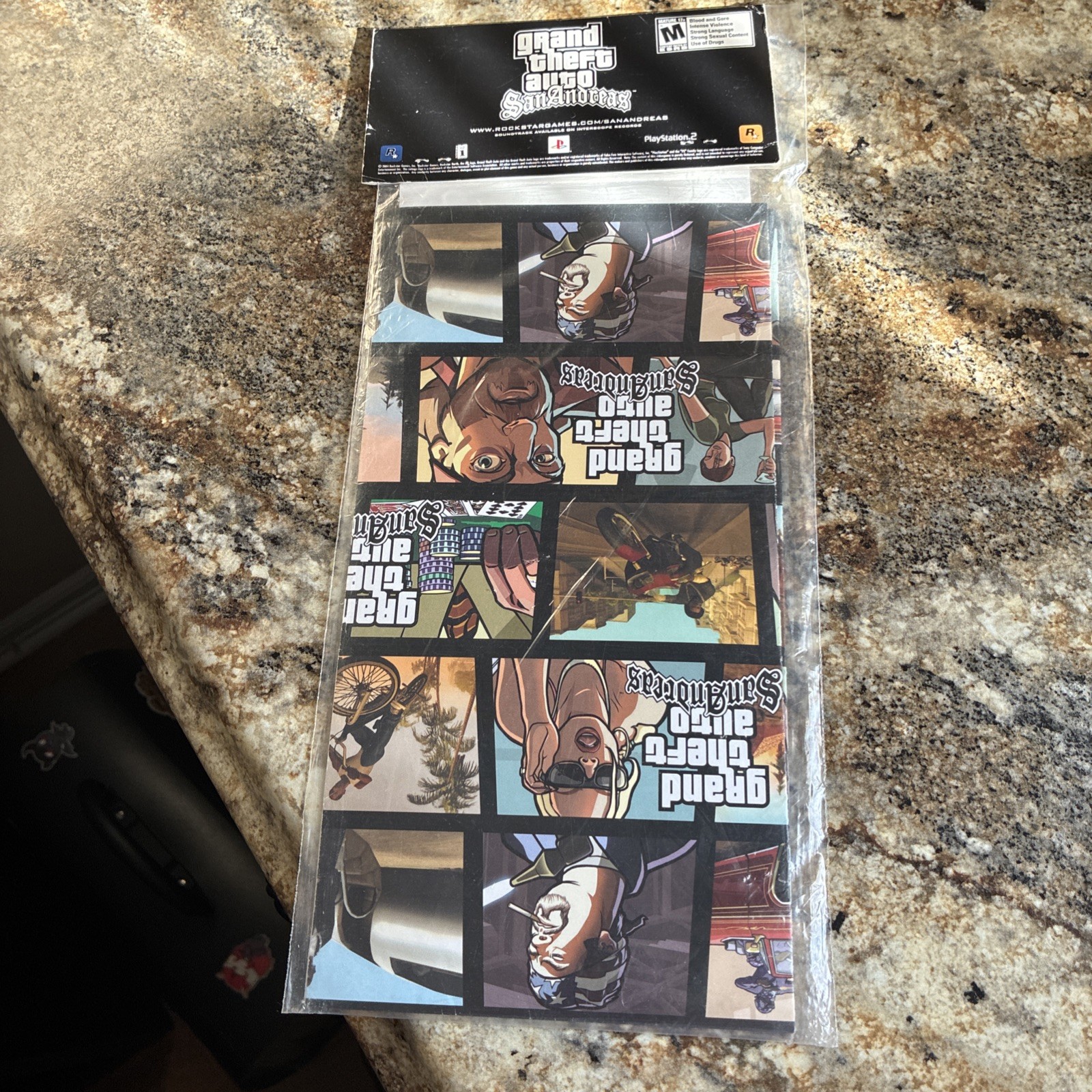 Grand Theft Auto – GTA – San Andreas – Gift Wrap – Wrapping Paper – Sealed