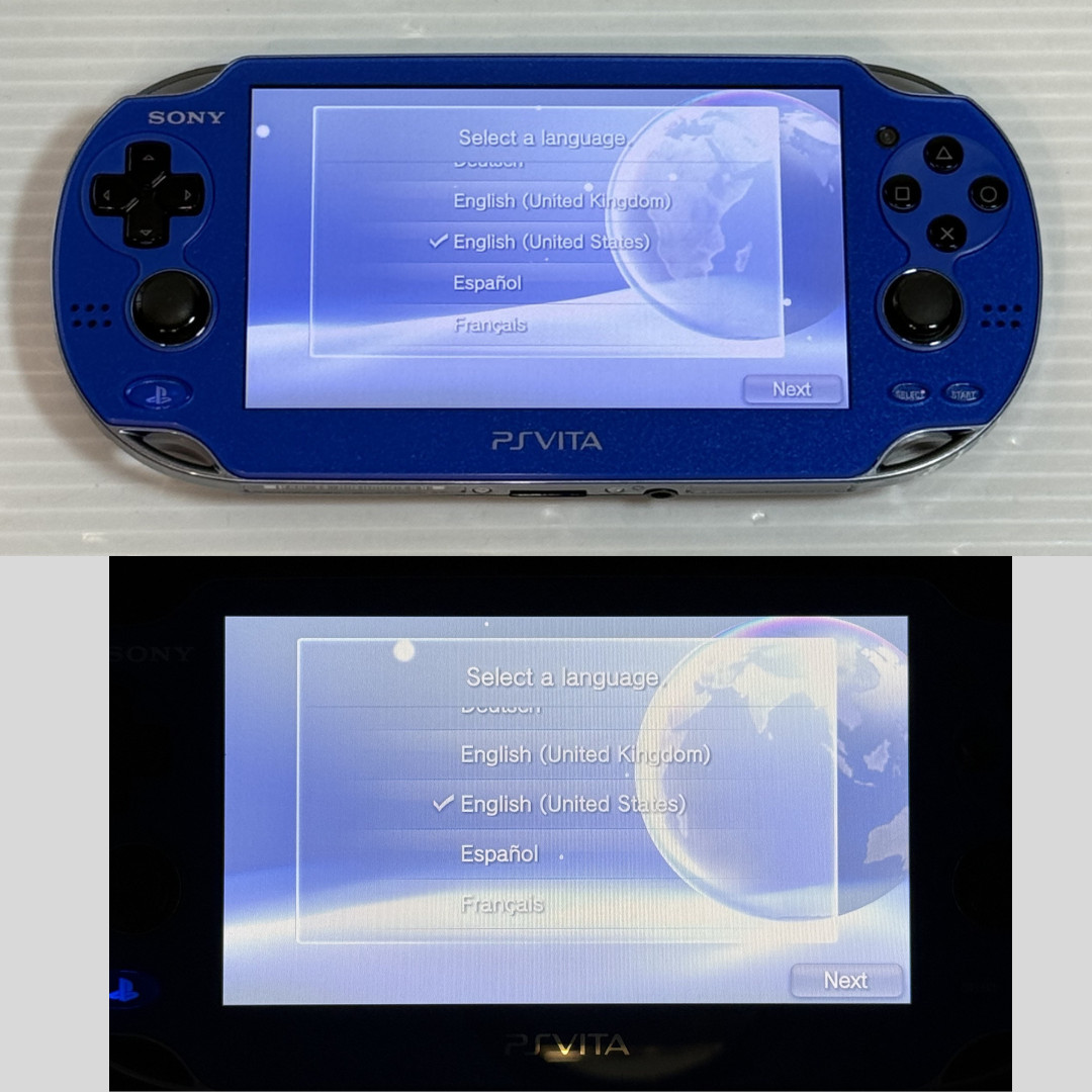 Sony PS Vita PCH-1000 PCH 1000 Console Sapphire Blue w/32GB, Pouch – Excellent+