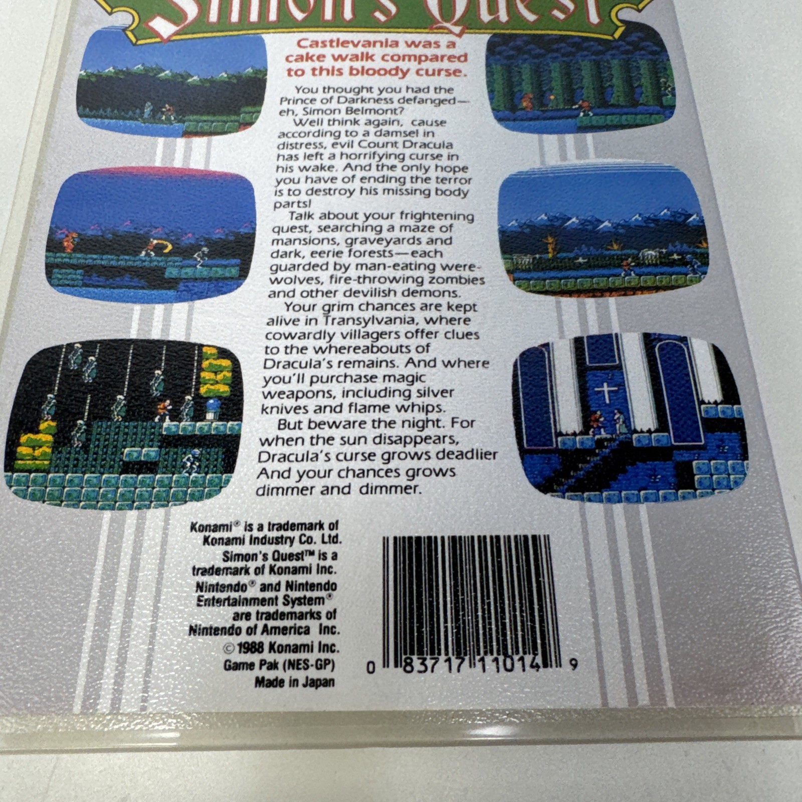 Protective Display Case for Nintendo NES Cartridges (Rental Case) Game/Manual S