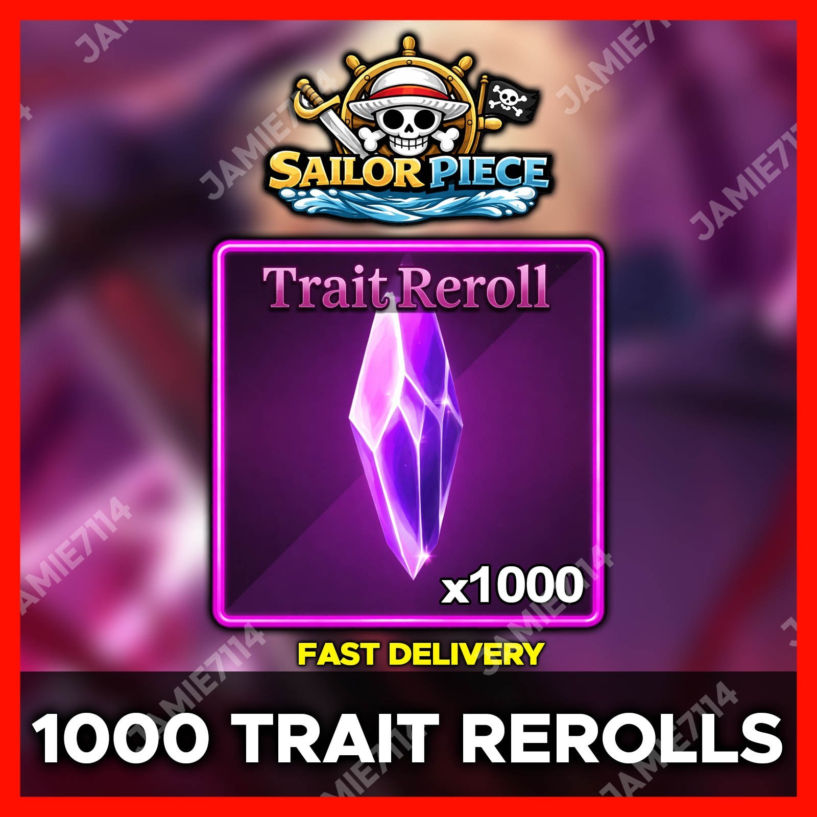 ✅1000 TRAIT REROLLS ⚔️ SAILOR PIECE‼️FAST & EASY DELIVERY‼️