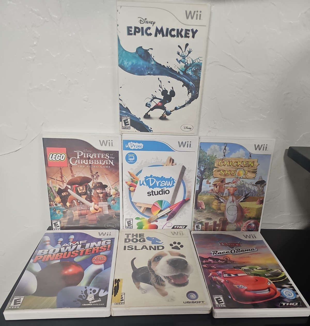 Wii Console Bundle U Draw Studio Nunchuck 7 Games Cars Pirates Gamecube Compatib