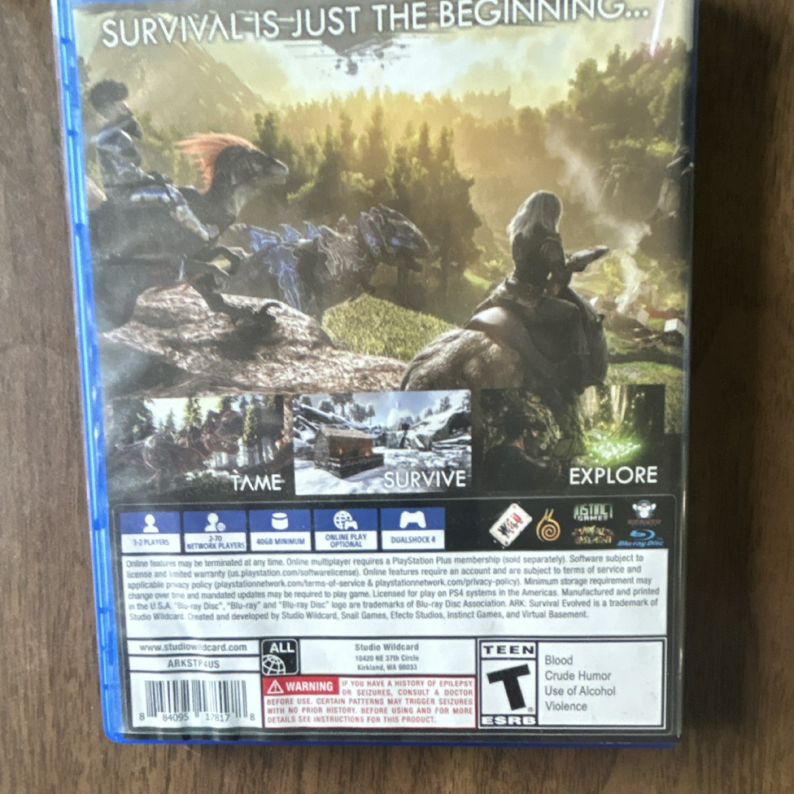 Studio Wildcard Ark Survival Evolved PS4 Action Adventure Teen Multiplayer
