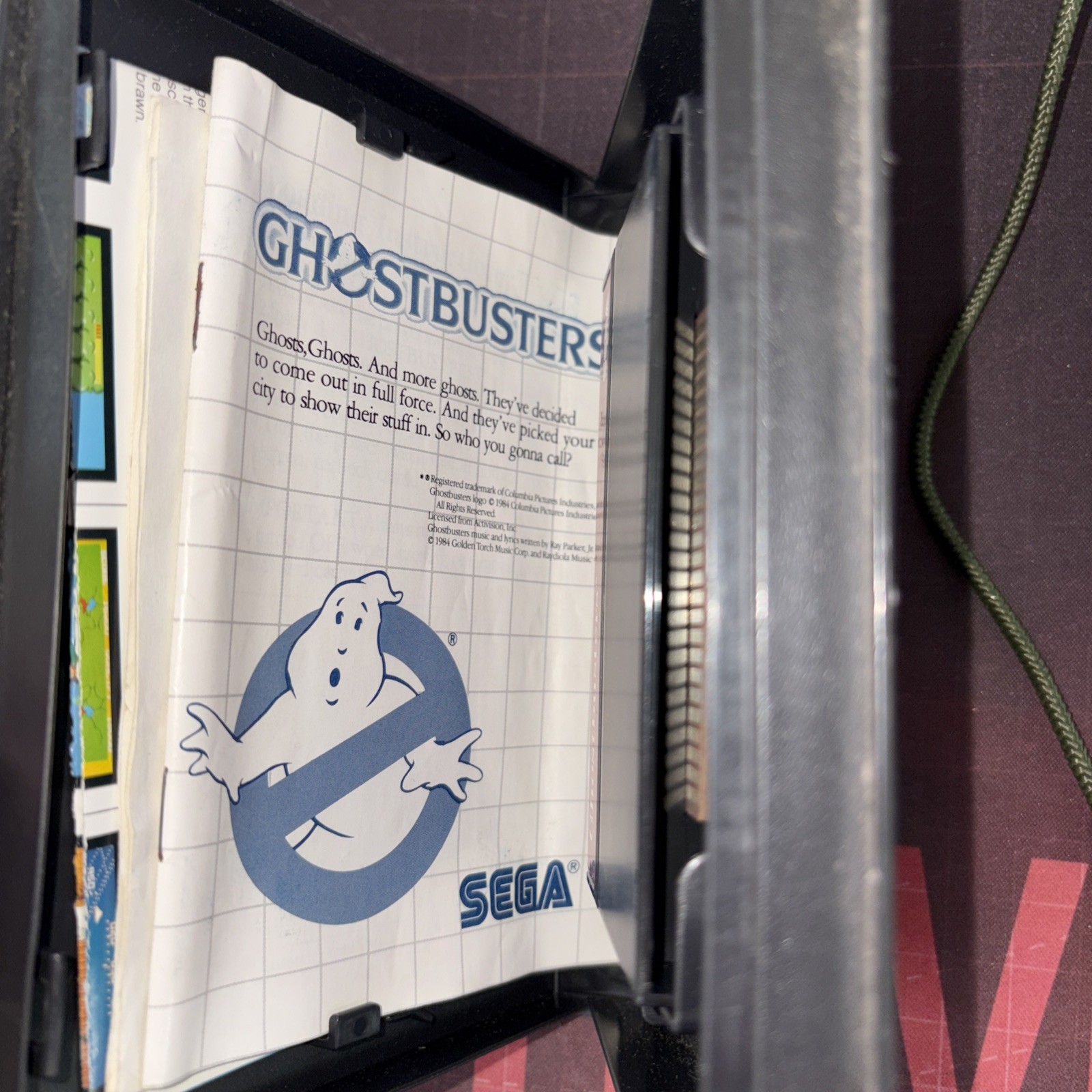 Ghostbusters (Sega Master System, 1987) SMS CIB Complete w/ Manual Rough Case