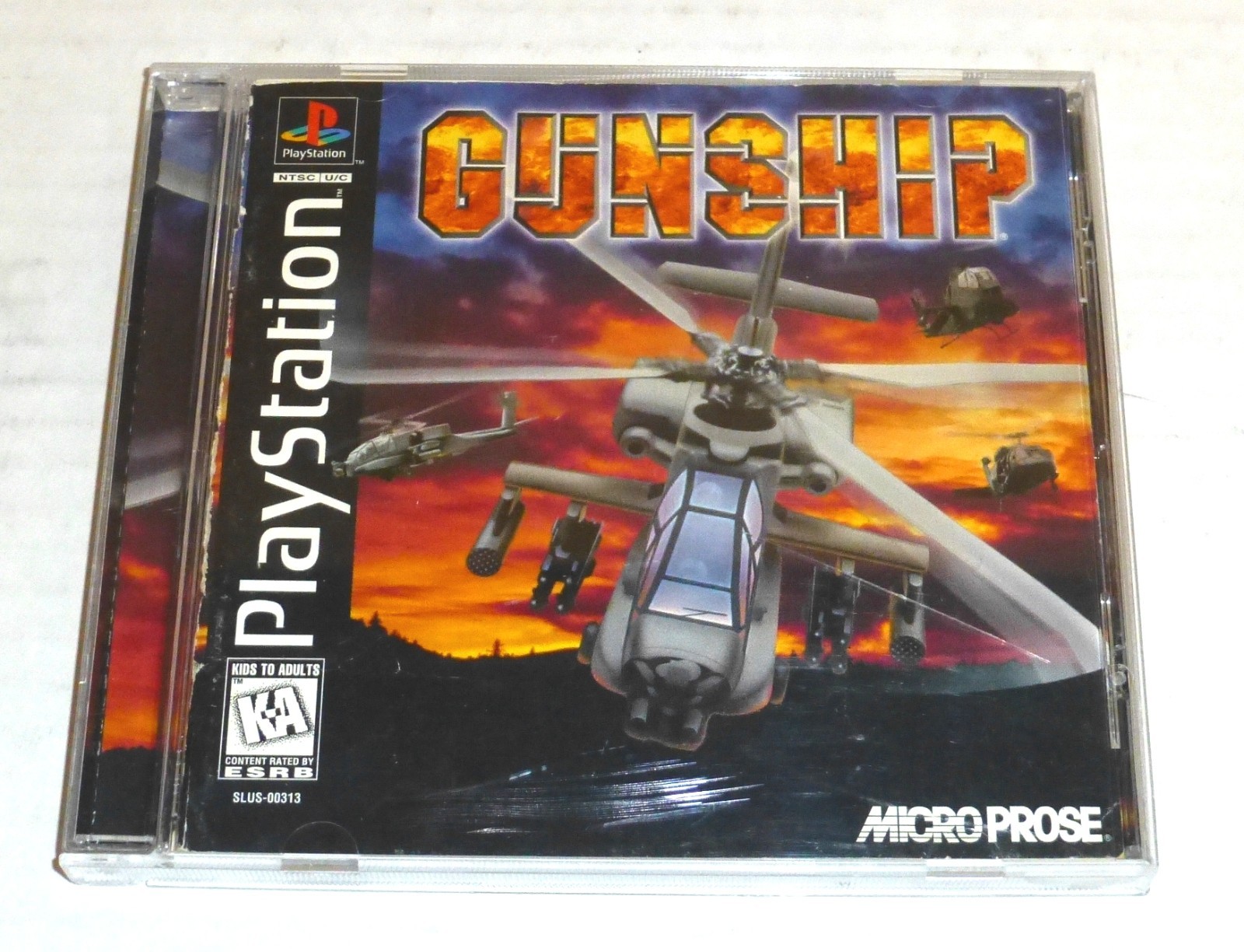 Gunship (Sony PlayStation 1 PS1, MicroProse, 1996) Complete HAS FLAWS READ