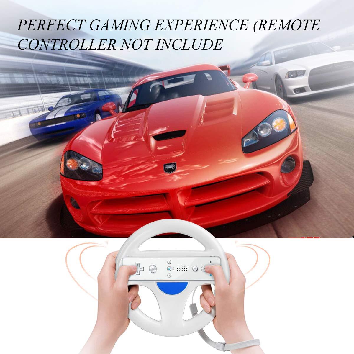 2pcs Racing Steering Wheel for Wii Remote Game Controller Mario Kart Game