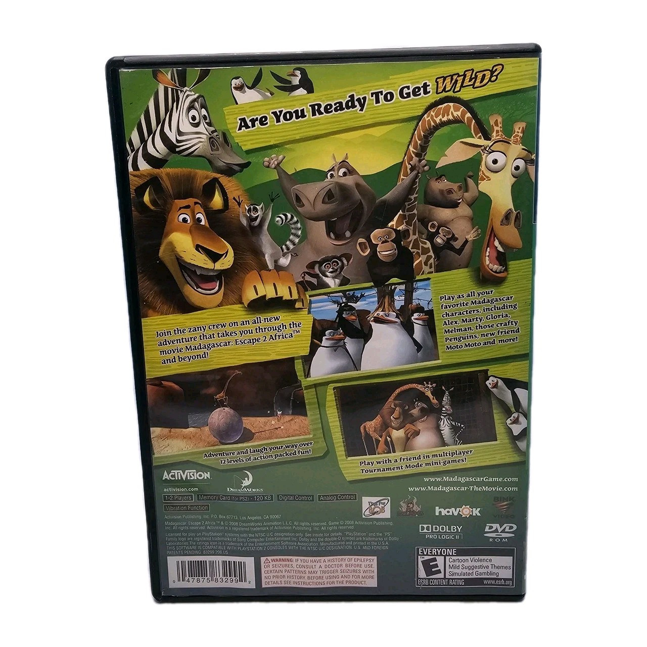 Madagascar: Escape 2 Africa Sony PlayStation 2,PS2 2008 CIB