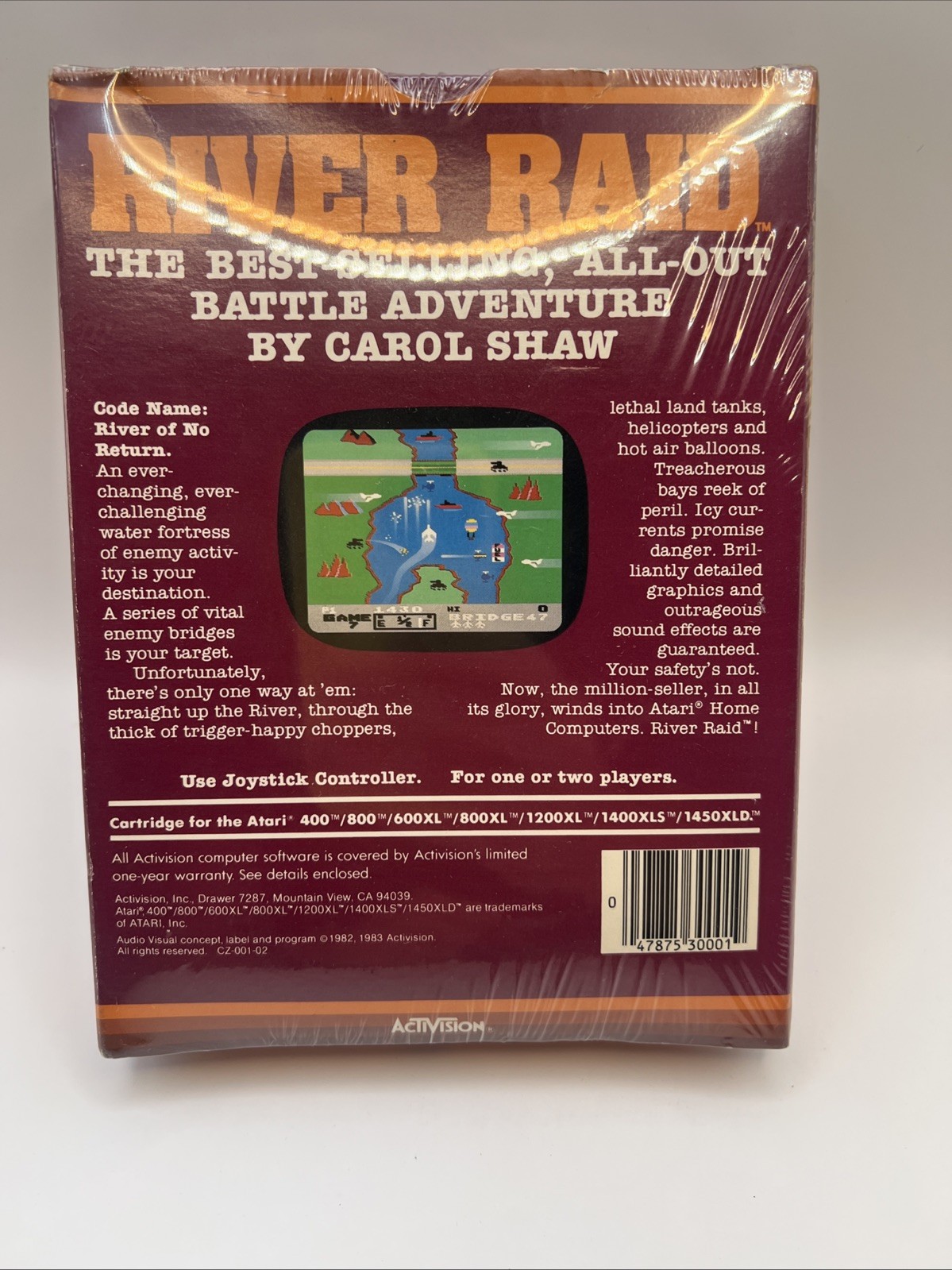 Carol Shaw’s River Raid Activision for the Atari Cartridge & Box!