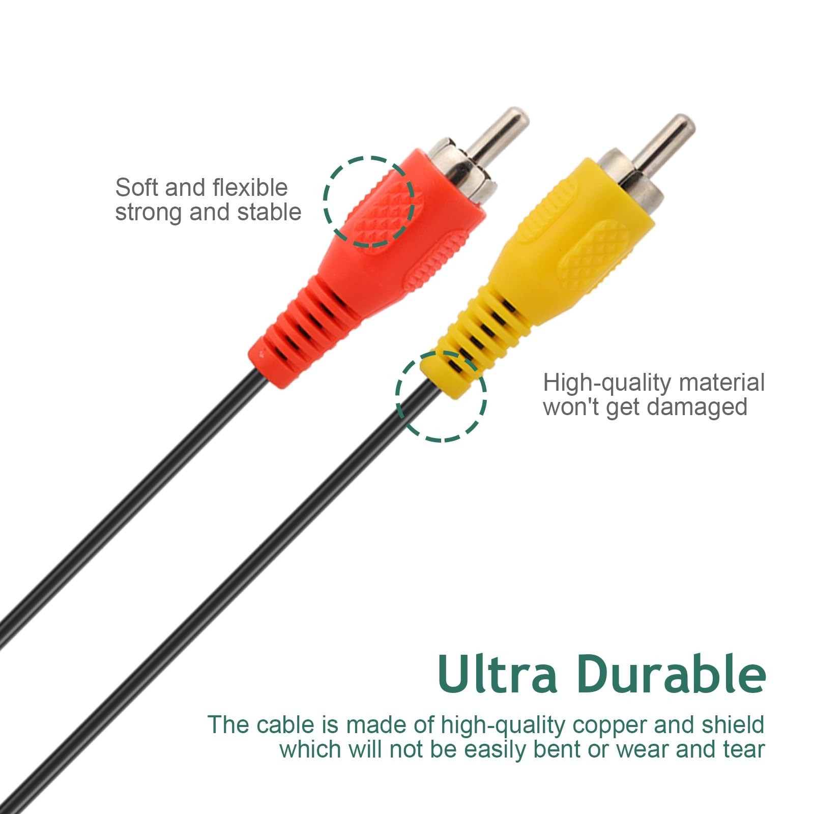 6FT AV Cable for NES – RCA Audio Video Connection Cord for TV & Monitor
