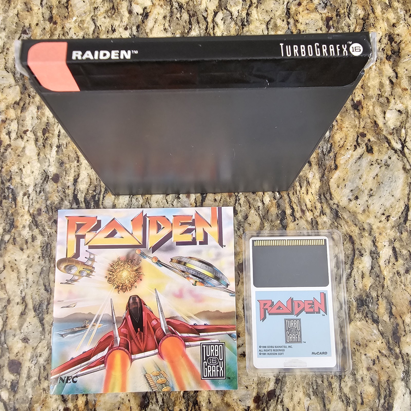 Raiden TurboGrafx-16 Case, Manual, HuCard *Great Condition*