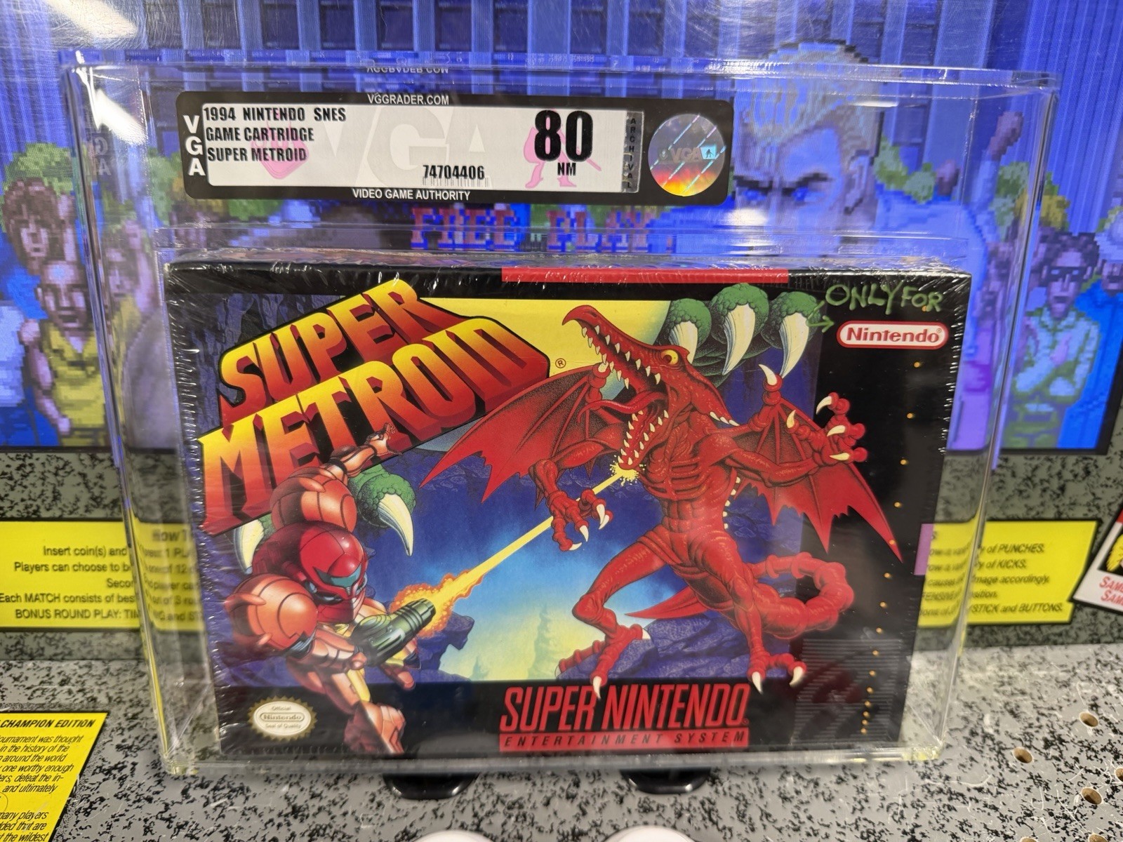 1994 SNES Super Metroid Phantoon Screenshot Early Production VGA 80 NM Sealed