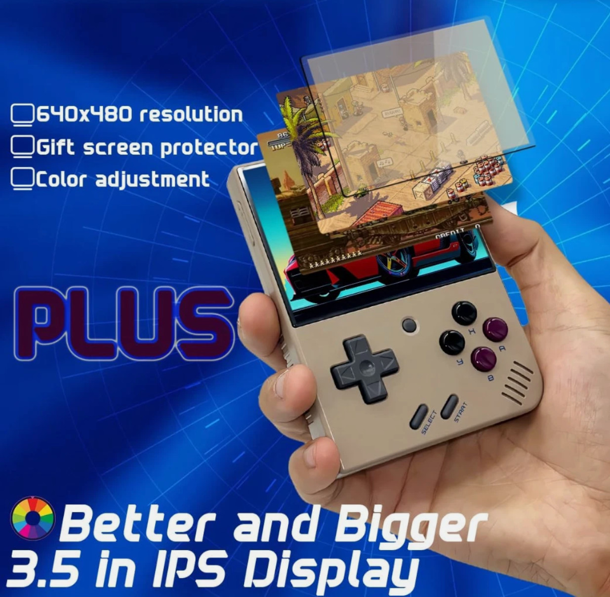 Miyoo Mini Plus Grey 64GB 3.5″ IPS Retro Handheld Console OnionOS WiFi + Case