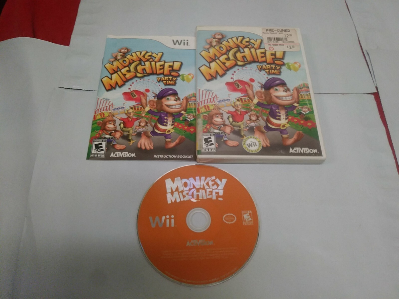 Monkey Mischief Party Time (Nintendo Wii, 2008) Complete With Manual Tested