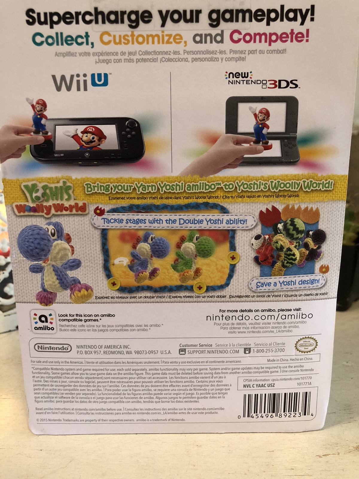 Nintendo Amiibo Light-Blue Yarn Yoshi Wii U & Nintendo 3DS Yoshi’s Wooly World