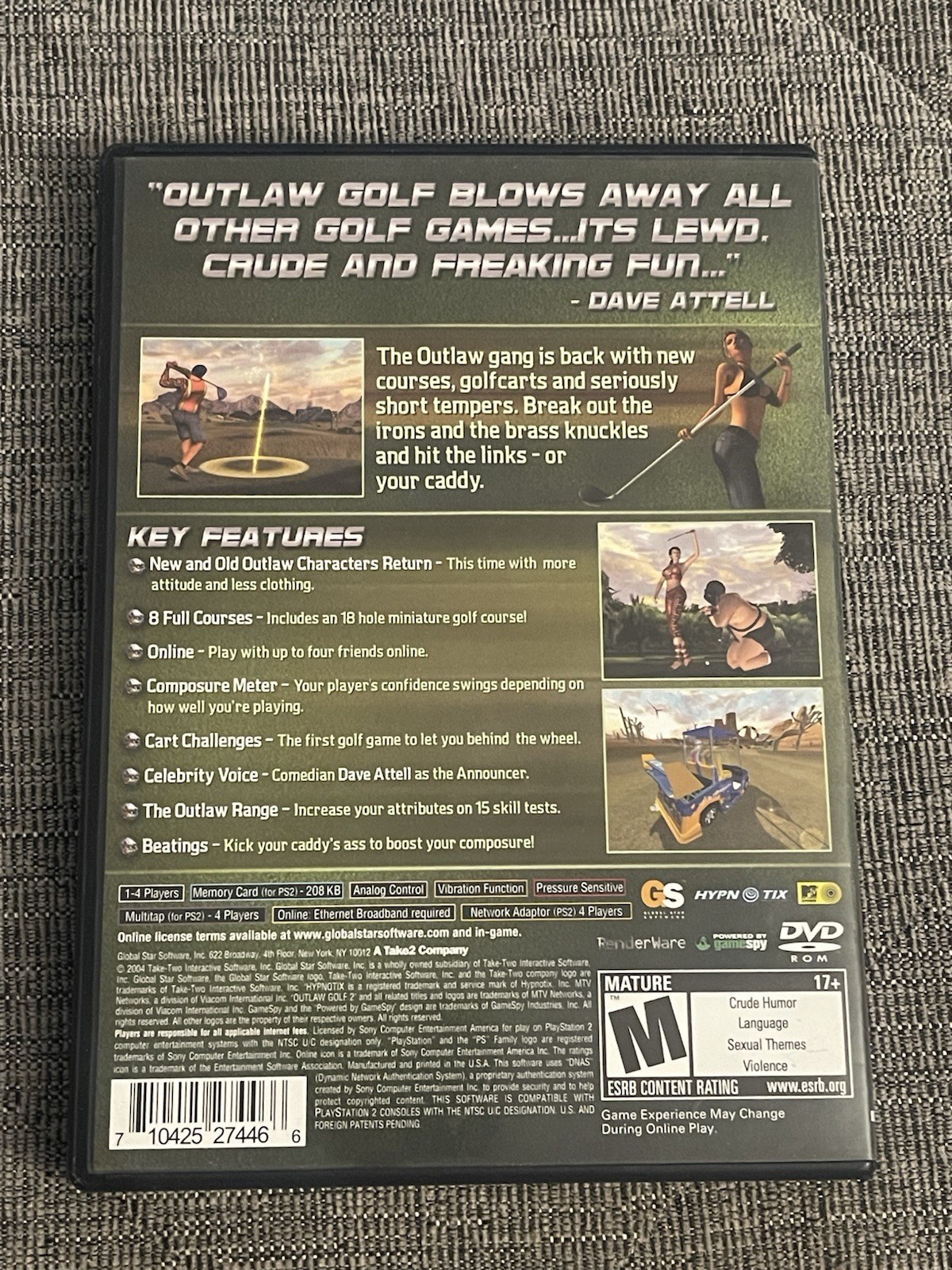 GLOBAL Star Software Outlaw Golf 2 PlayStation 2 M-Rating NTSC-U/C Manual