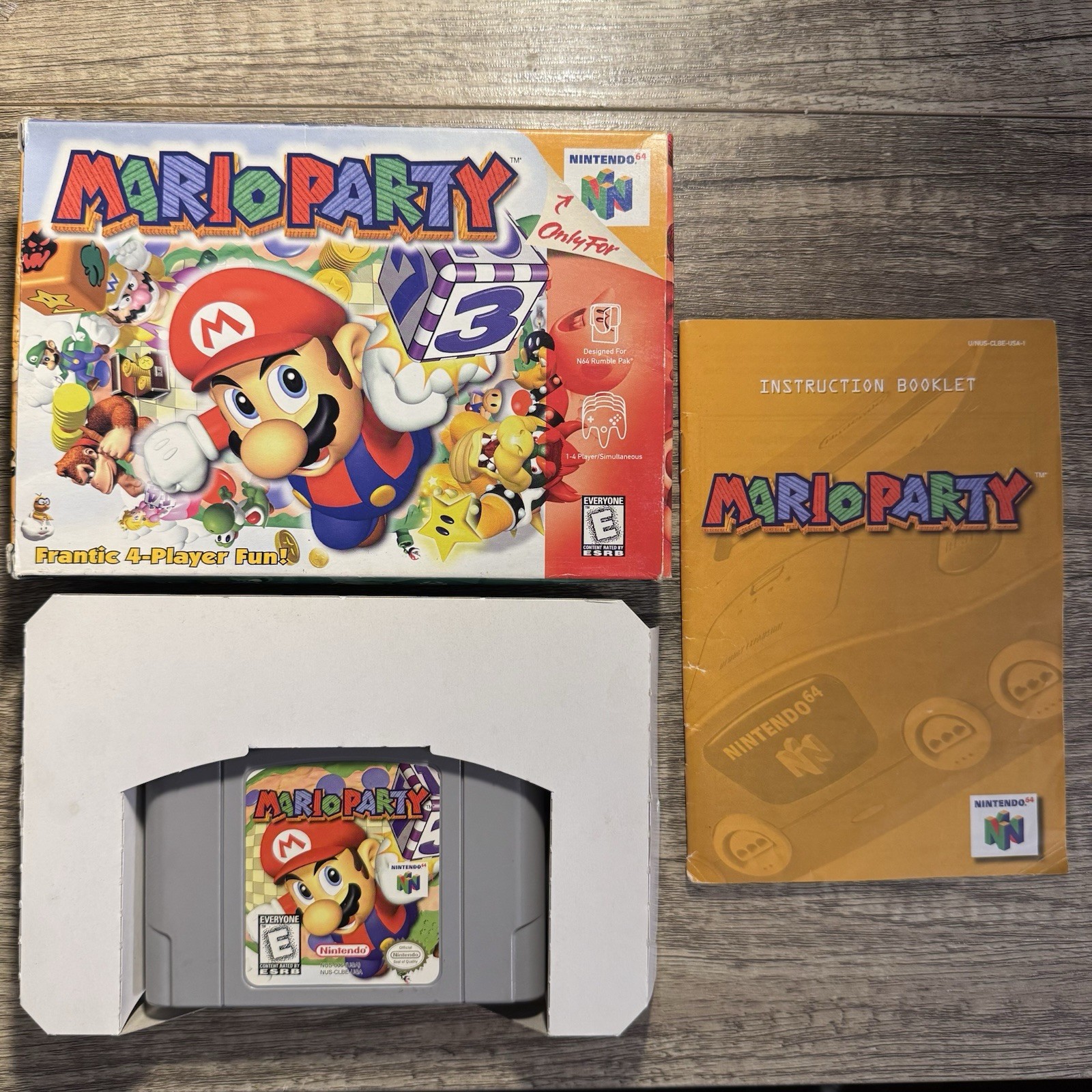 Mario Party 1 – Nintendo 64 N64 “Frantic Fun” Variant CIB Authentic Tested Works