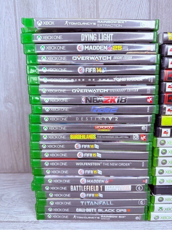 X box one x box 360 and play station 2 video game empty boxes cd storage 40 empt